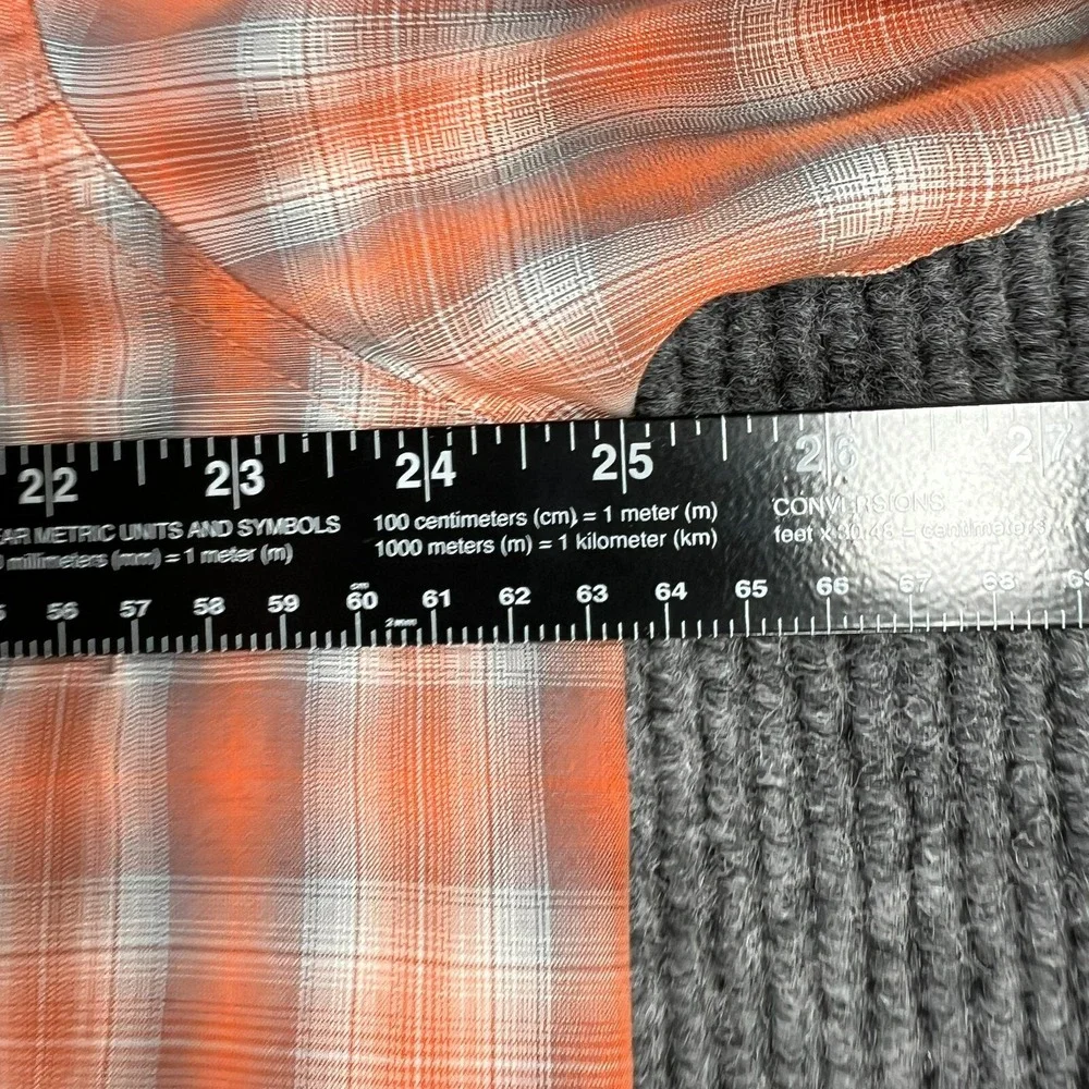 The North Face Shirt Mens XL Extra Large Orange Plaid Long Sleeve Button‎ Up